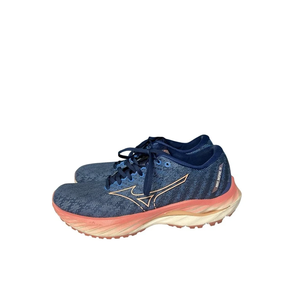 Mizuno Wave Rider 25 Women's Running Shoes Blue Pink Size 11.5 Athletic Sneakers